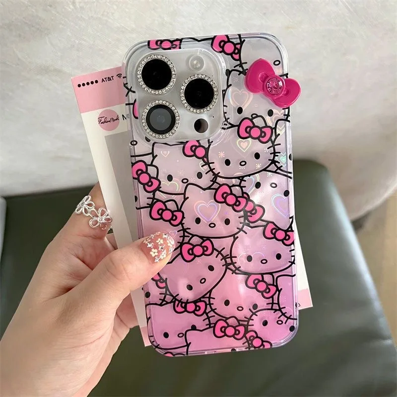 

Sanrio Hello Kitty Y2K Pink Phone Case Compatible with iPhone 15/14/13/12/11 pro Max/XR/XS MAX/7/8 plus - Cute Cartoon Character