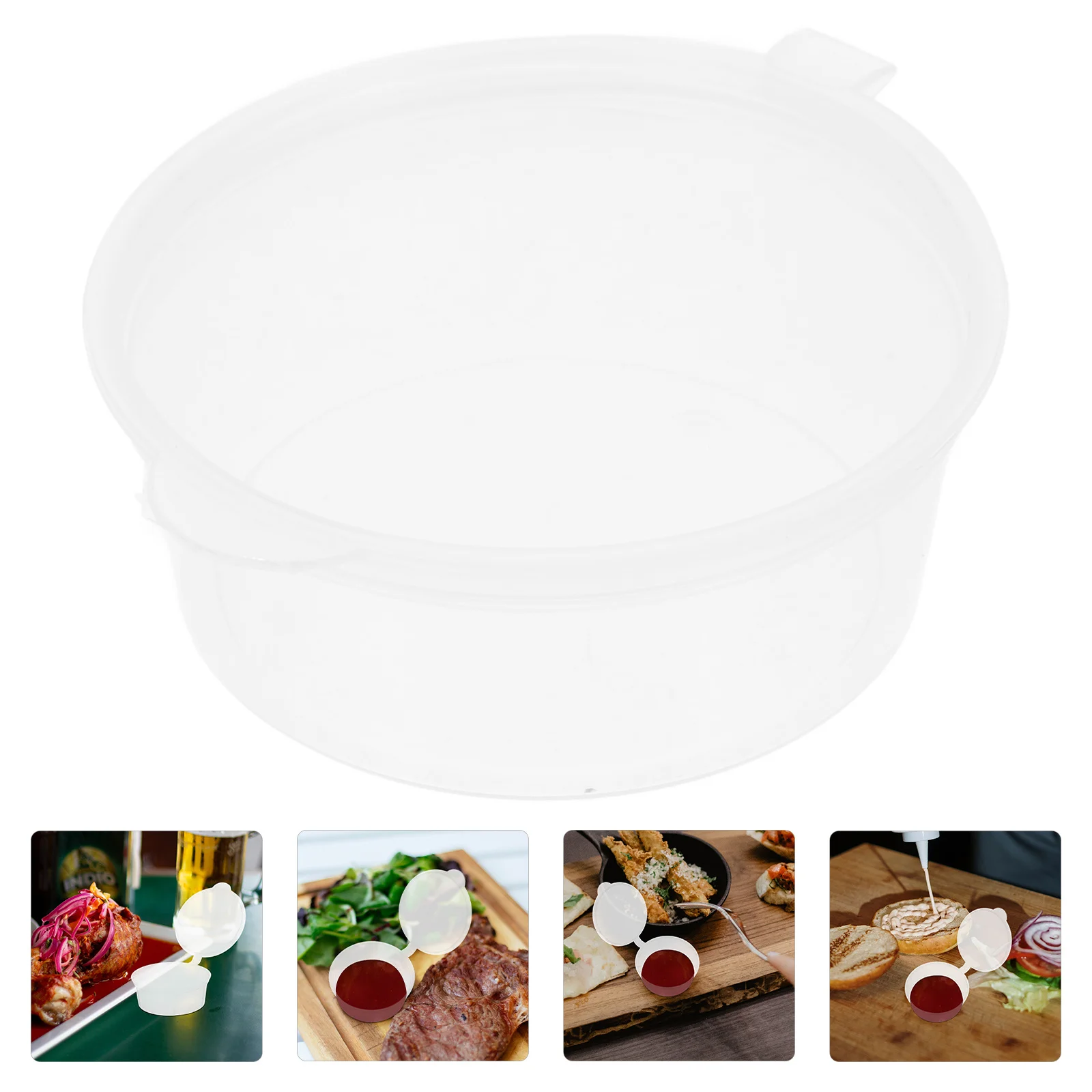 

50pcs Condiment Containers With Lids 50Ml Disposable Plastic Small Sauce Cups For Takeaway Leakproof Portable Portion Cups For