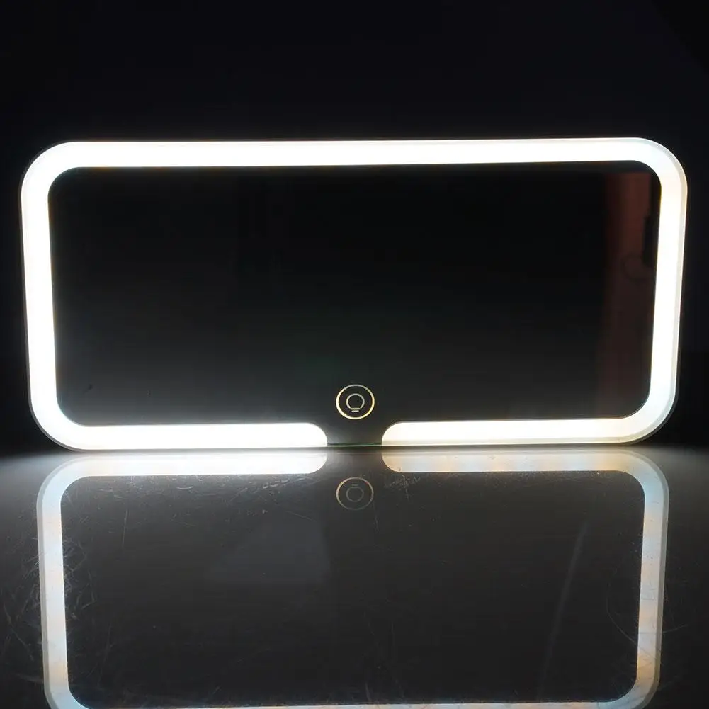 Car Sun Visor Led Makeup Mirror Touch Screen 3-Color Switchable Adjustable Rechargeable Up Vanity Make Mirror Brightness Mi V2X9