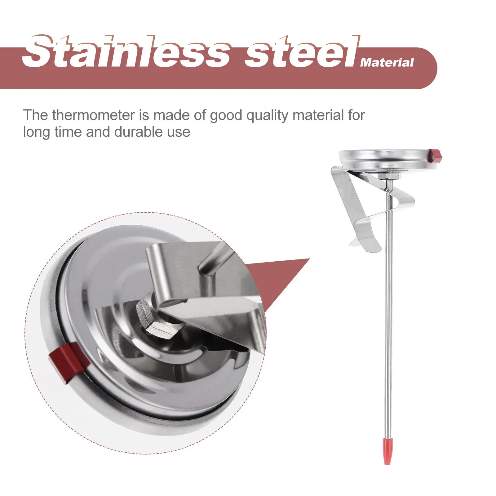 

2pcs Oil Temperature Gauge Stainless Steel Food Thermometer Precision Probe Type Cooking Thermometer For Kitchen Fast Reading