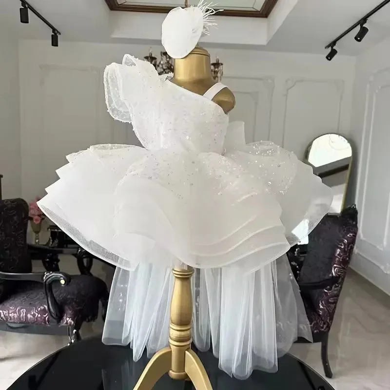 

Тюль принцессы с многоуровневым жемчугом и бантом, платья с цветочным узором для девочек, платья для первого причастия, подарок на день рождения, Рождественский подарок, свадьба, день рождения