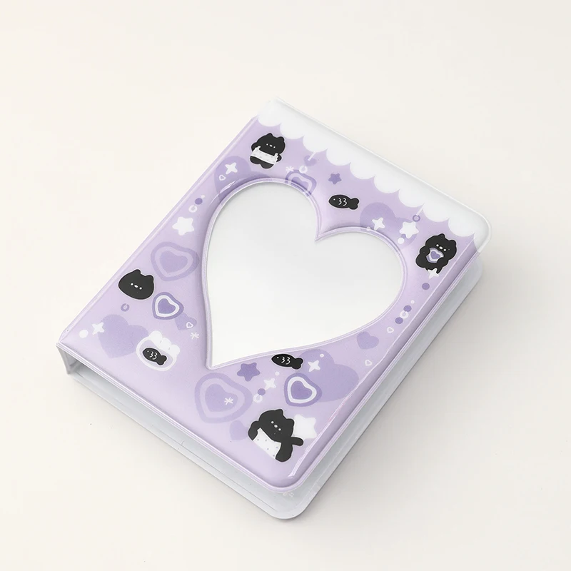 Pink Cute Tiger Cat Bear Photo Album 3-inch Hollow Love Collect Book Kpop Card Binder Name Card Idol Photo Card Storage Album
