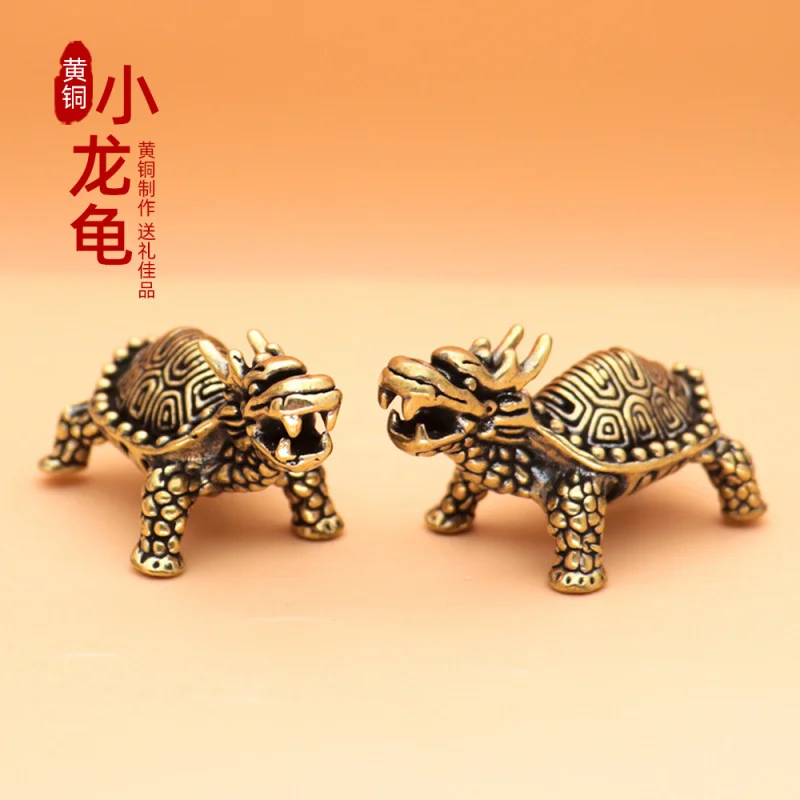 Lucky Order Dragon Turtle Decoration Pure Copper Vintage Xuanwu Auspicious Crafts Copper Ware Ornament Souvenir Stall Wholesale