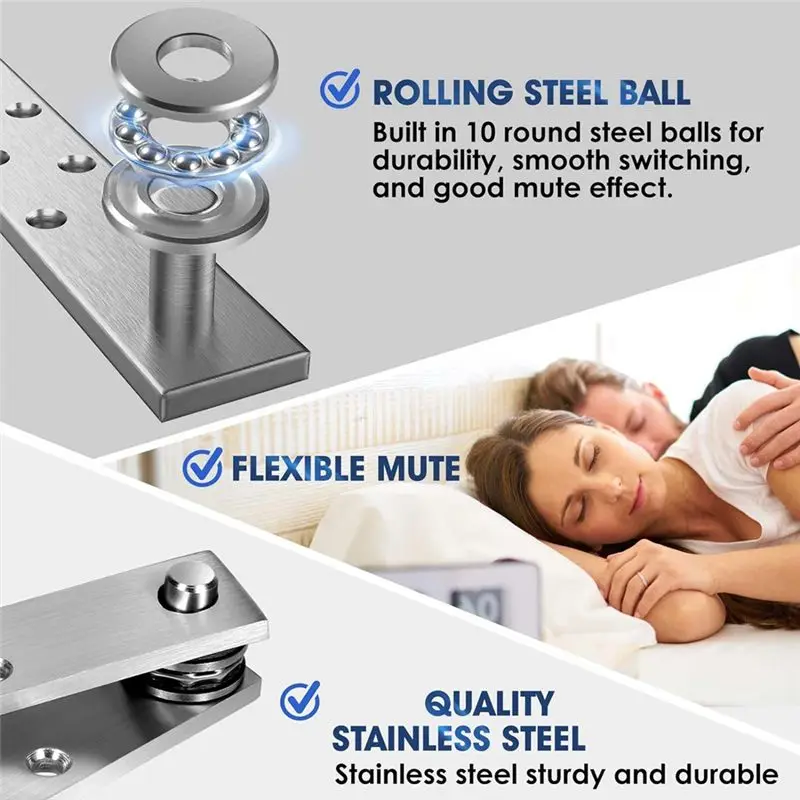 AEE2-Door Pivot Hinge, Invisible Pivot Hinge System With Goal Kick Hardware, For Heavy Duty Wood Doors Up To 200 Lbs