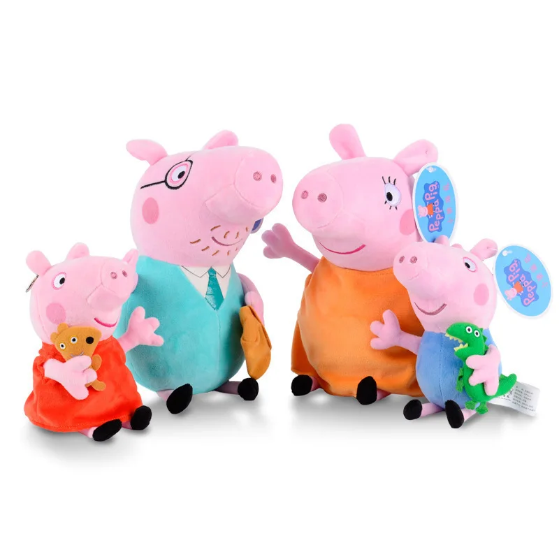 Peppa Pig Toys Kawaii Piggy George Piggy Daddy Piggy Mummy Cartoon 30CM Dolls Children's Room Decoration Cushions Pillows Gifts