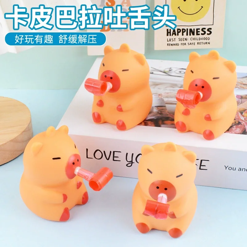 Capybara Fidget Squeeze Spielzeug Niedliches Quetschspielzeug mit Herausgestreckter Zunge Stressabbau-Spielzeug Geburtstagsgeschenke Party – Detail 3