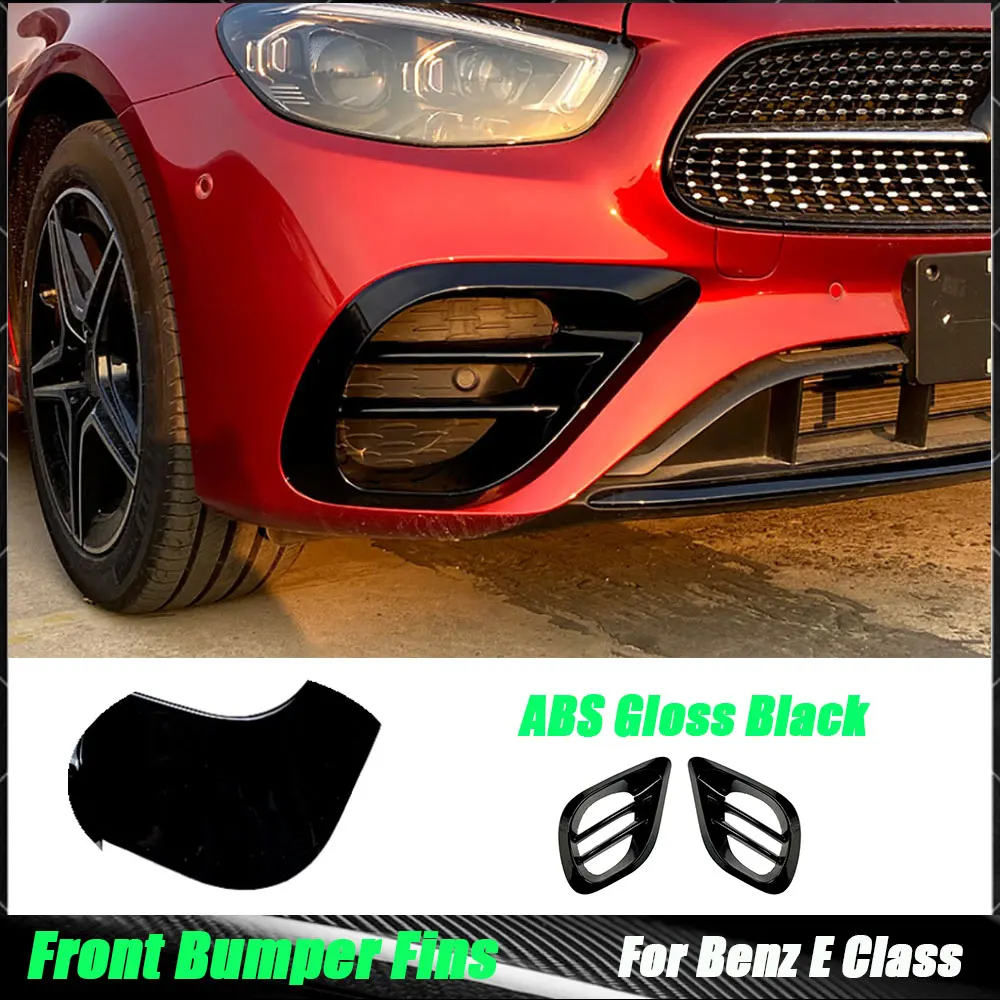 

Carbon Fiber Front Bumper Air Vent Cover For Mercedes Benz E Class W213 E260 E300 E53 2021-2023 ABS Fog lamp Mesh Grill Frame