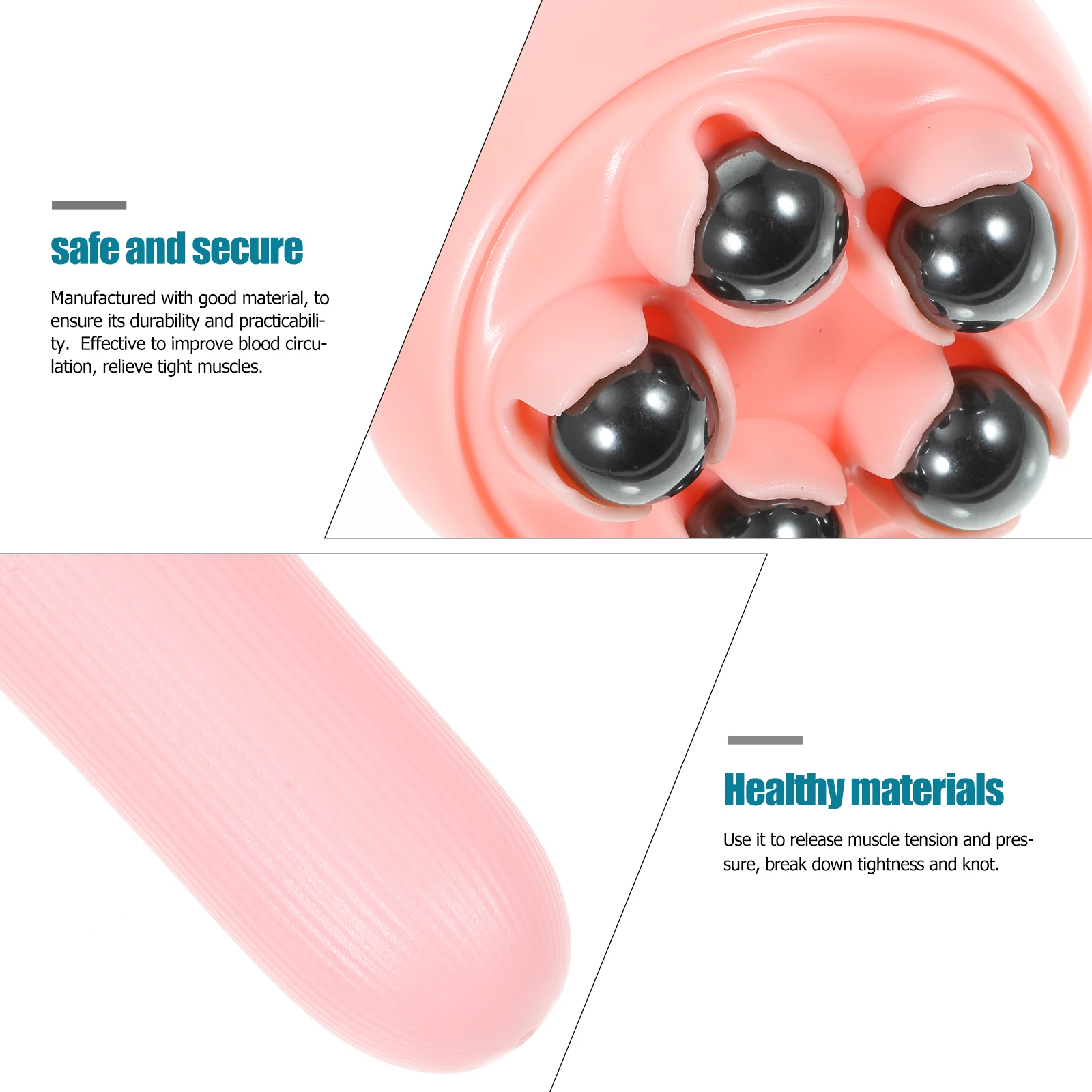 

Massage Roller Muscle Massager Pink Beads Ab Shaping Back Stretching Body Tool For Arm Leg Neck Fitness