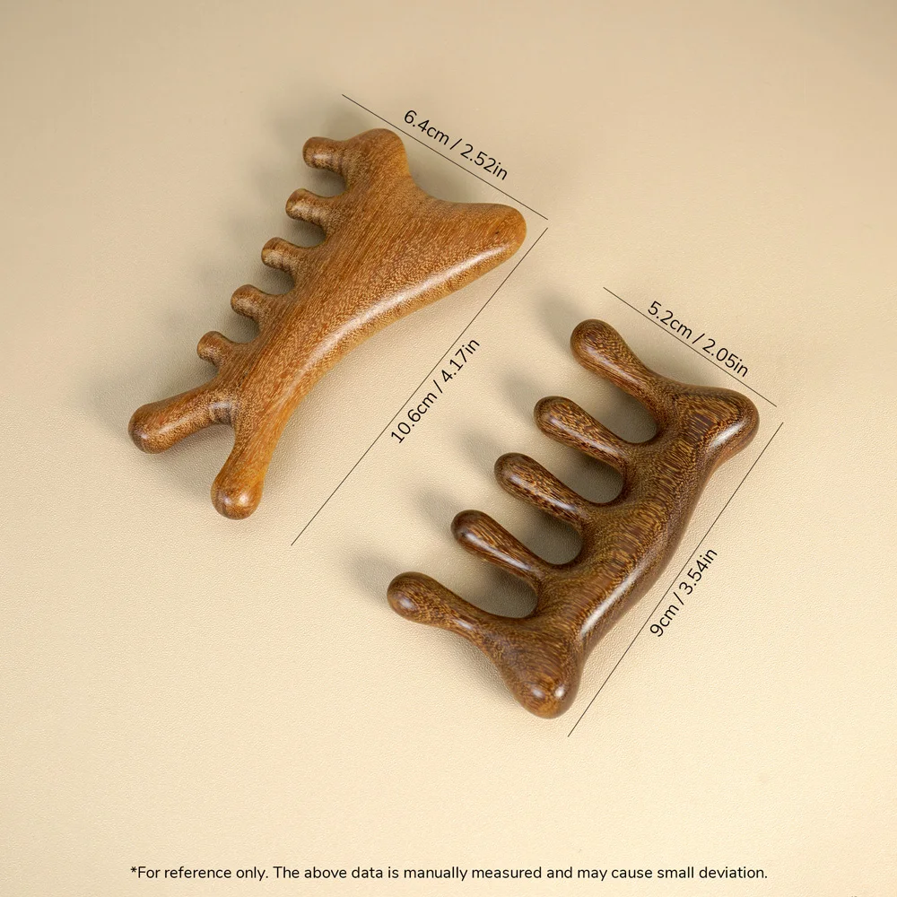 مشط تدليك فروة الرأس الخشبي، أمشاط واسعة الأسنان لفك تشابك الشعر، تدليك فروة الرأس، الاسترخاء وروتين العناية بالشعر الطبيعي