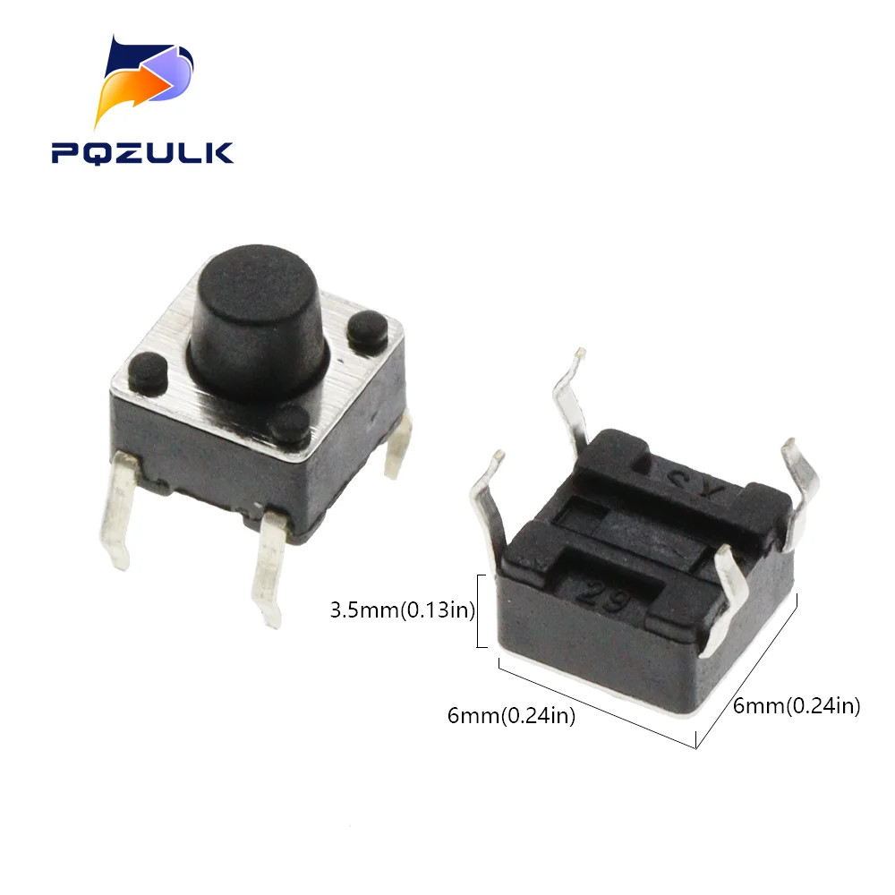 50 قطعة 6X6X5/4.3/5.5/6/7/8/9/10/13 مللي متر اللباقة التبديل مفتاح بـزر دفع 12 فولت 4PIN DIP التبديل الجزئي للتلفزيون/اللعب/زر الاستخدام المنزلي #5