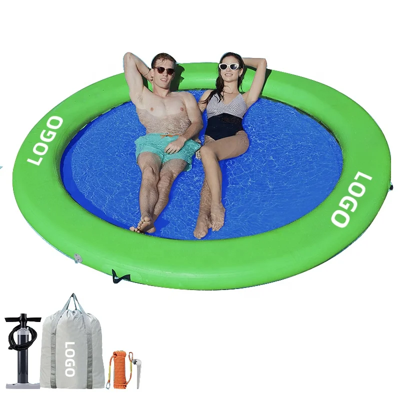 Customized Portable Drop Stitch Circular Mesh Dock Floating Inflatable Water Hammock