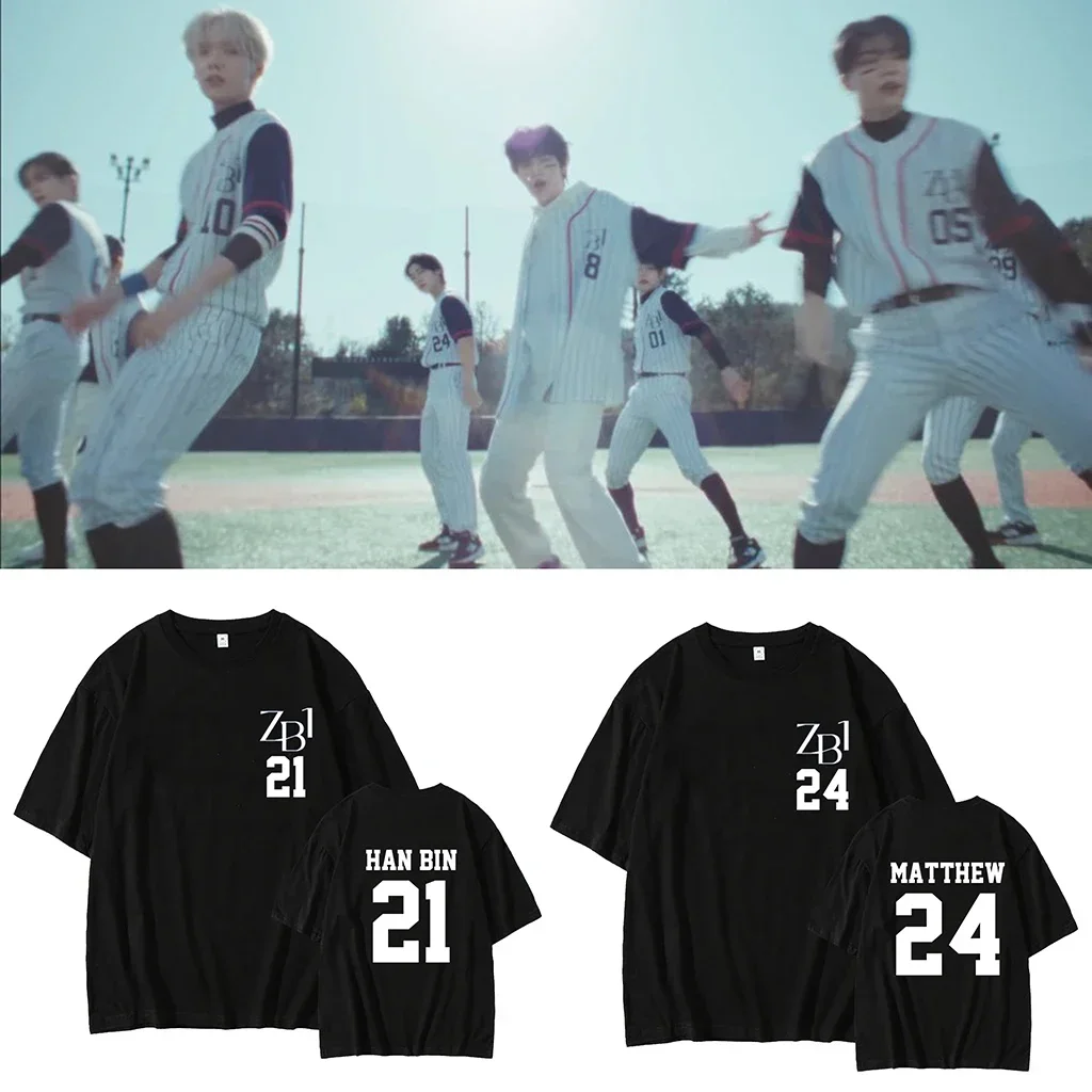 تي شيرت KPOP ZB1 ZEROBASEONE كبير الحجم ZHANG HAO SUNG HAN BIN ريكي ماثيو HANYUJIN بأكمام قصيرة تي شيرت برسومات K-POP ملابس