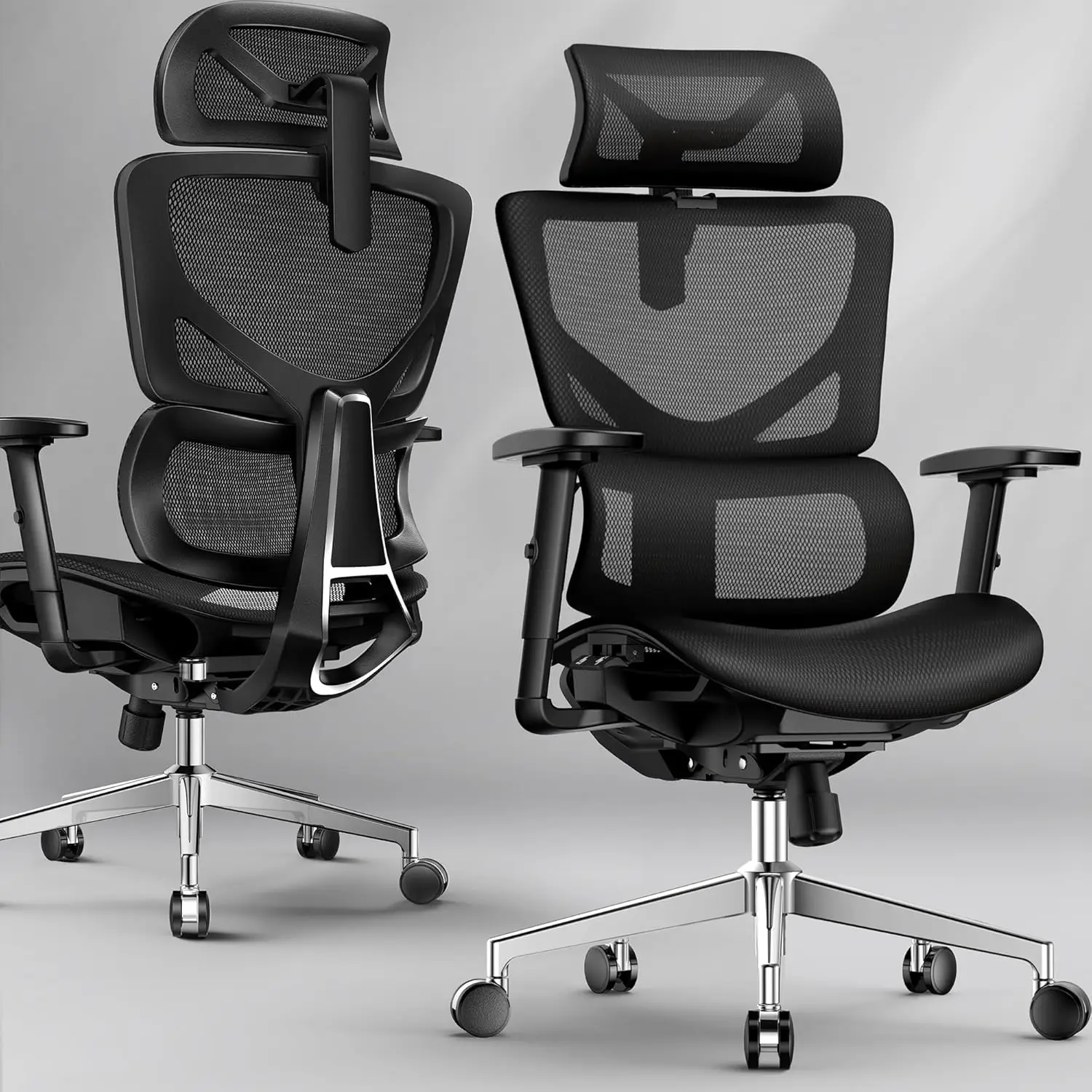 

Ergonomic Office Chair - Big & Tall 6'6" Mesh Chair with Dynamic Lumbar Support, 4-in-1 Quick Adjust, 350lbs Capacity - BIFMA Ce