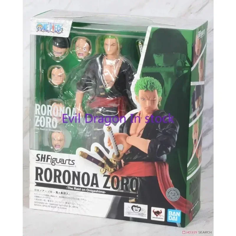 Bandai Genuine ONE PIECE Anime Figure SHF Roronoa Zoro Action Figure Toys for Boys Girls Kids Gift Collectible Model Ornaments