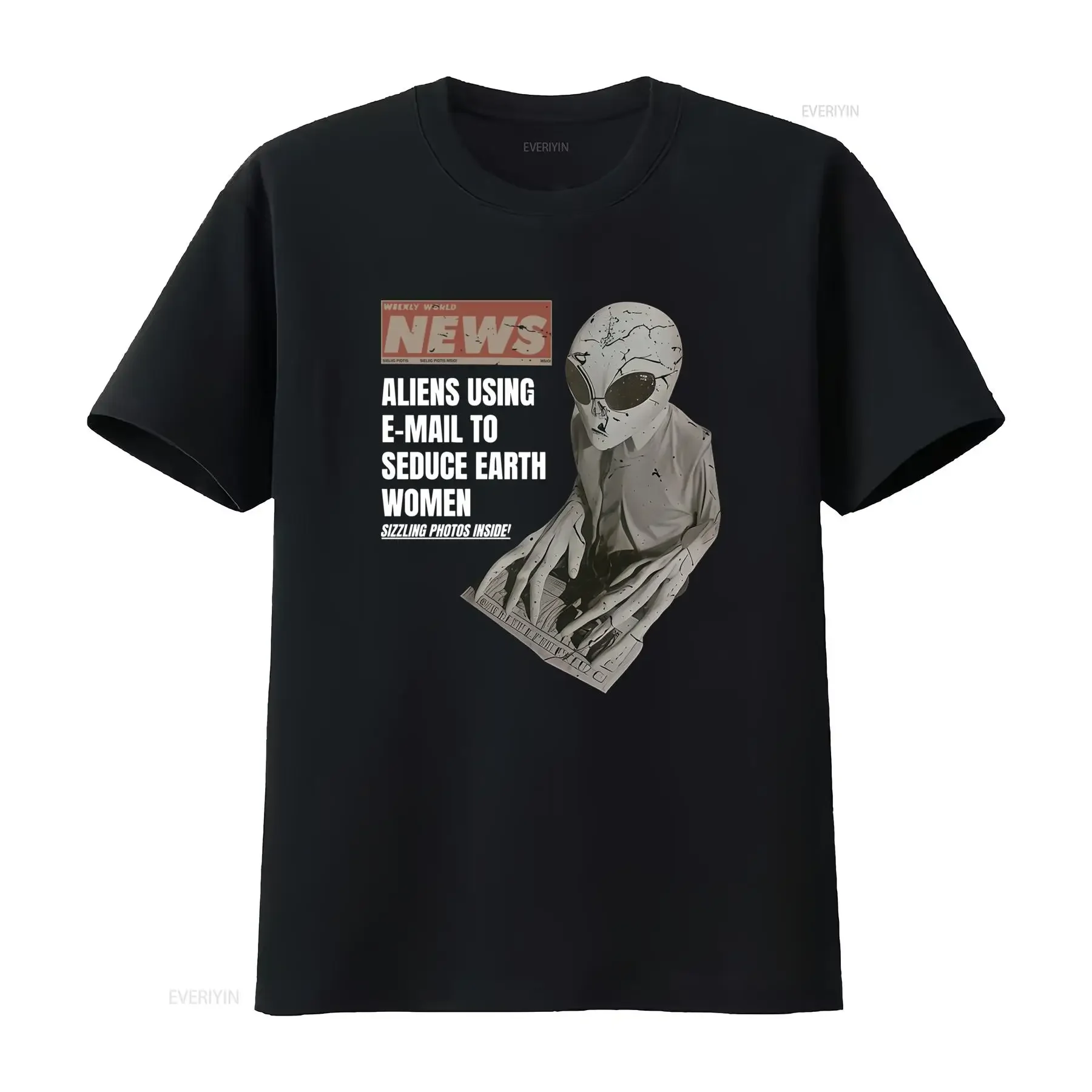 Vintage Funny Alien Seduce Earth Women Meme Print Casual Streetwear T Shirt vintage Washed graphic fashion Stretched Slightly