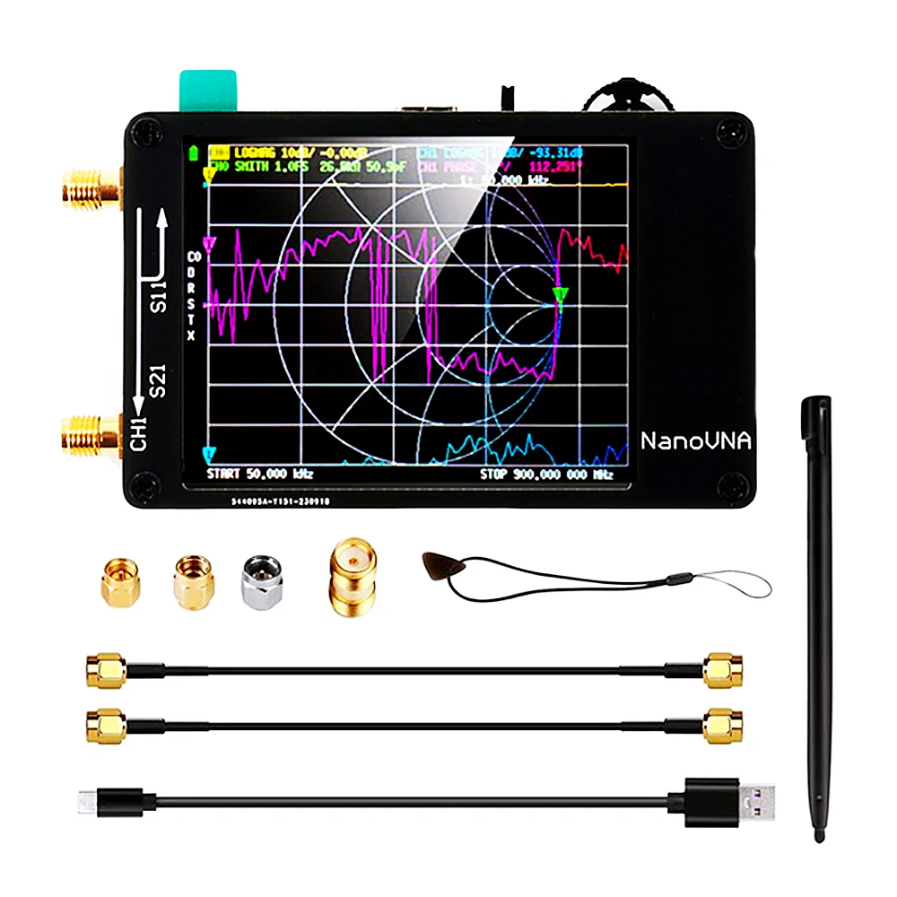 

2.8" TFT NanoVNA-H Upgrade 50KHz~1.5GHz VNA Antenna Vector Network Antenna Analyzer MF HF VHF UHF Spectrum Analyzer SD Card Slot