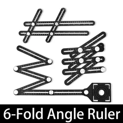 6 Aluminium Alloy Multi Angle Ruler Finder Measuring Ruler Perforated Mold Template Tool For Locator Drill Guide Tile Hole