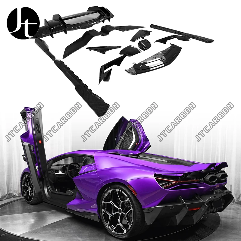 For Lamborghini New Aventador Revuelto OEM Style Dry Carbon Fiber Wide Rear Bumper Protection Guard Side Skirt Tail Wing Spolier
