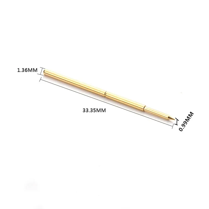 テスト用の金メッキテスト針、全長33.35mm、1.36mm、PA100-B、100個