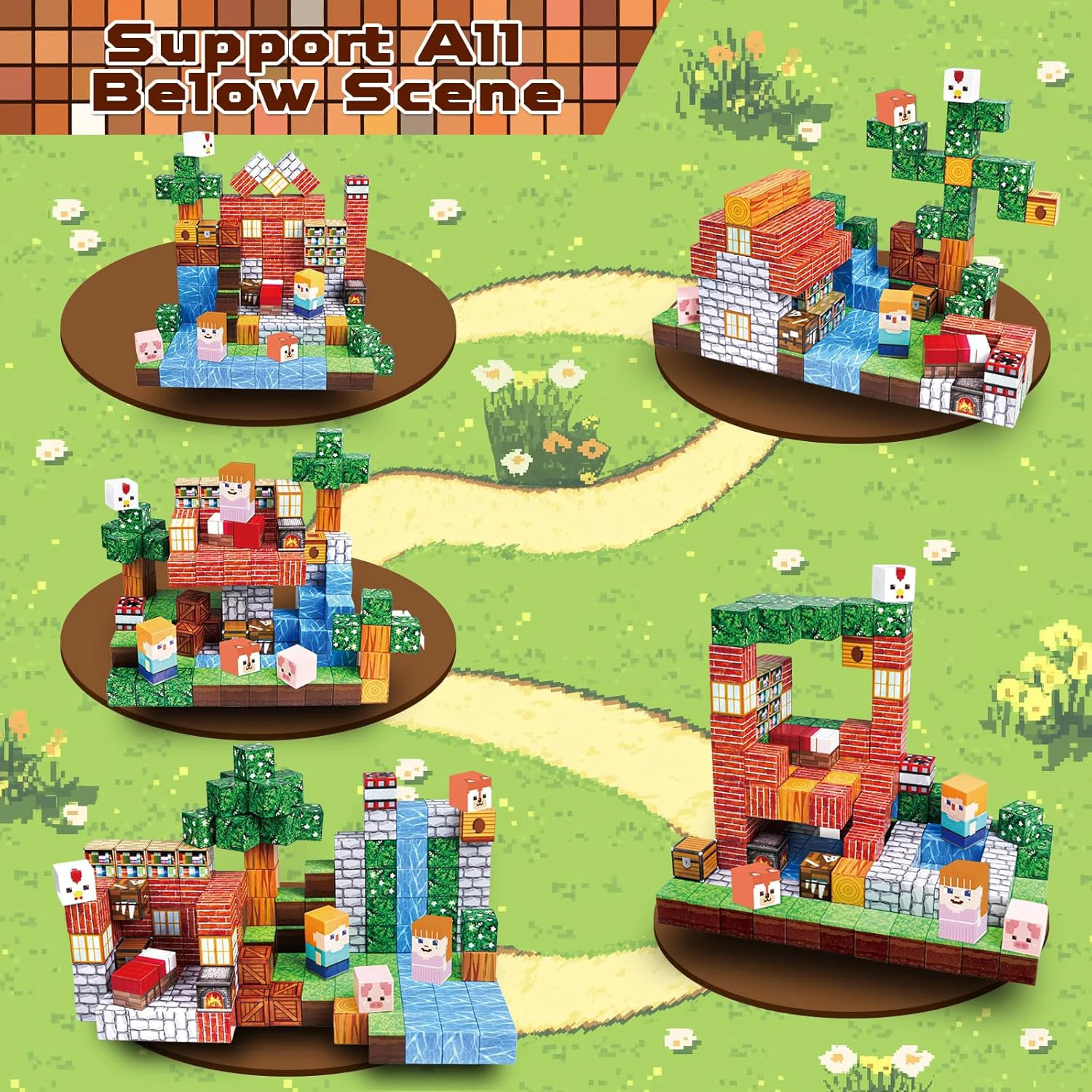 150 szt. Magnetyczne Klocki STEM dla Dzieci od 3 Lat, Edukacyjny Zestaw Klocków Konstrukcyjnych, Kreatywny Magnetyczny Zestaw Budowlany dla Chłopców i Dziewcząt