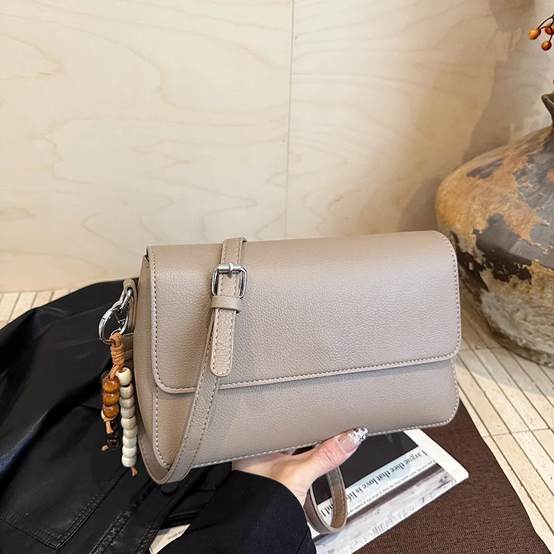 Fashion Simple Small Square Bags for Women Classic Retro Solid Color PU Leather Shoulder Bag Elegant Office Lady Crossbody Bags