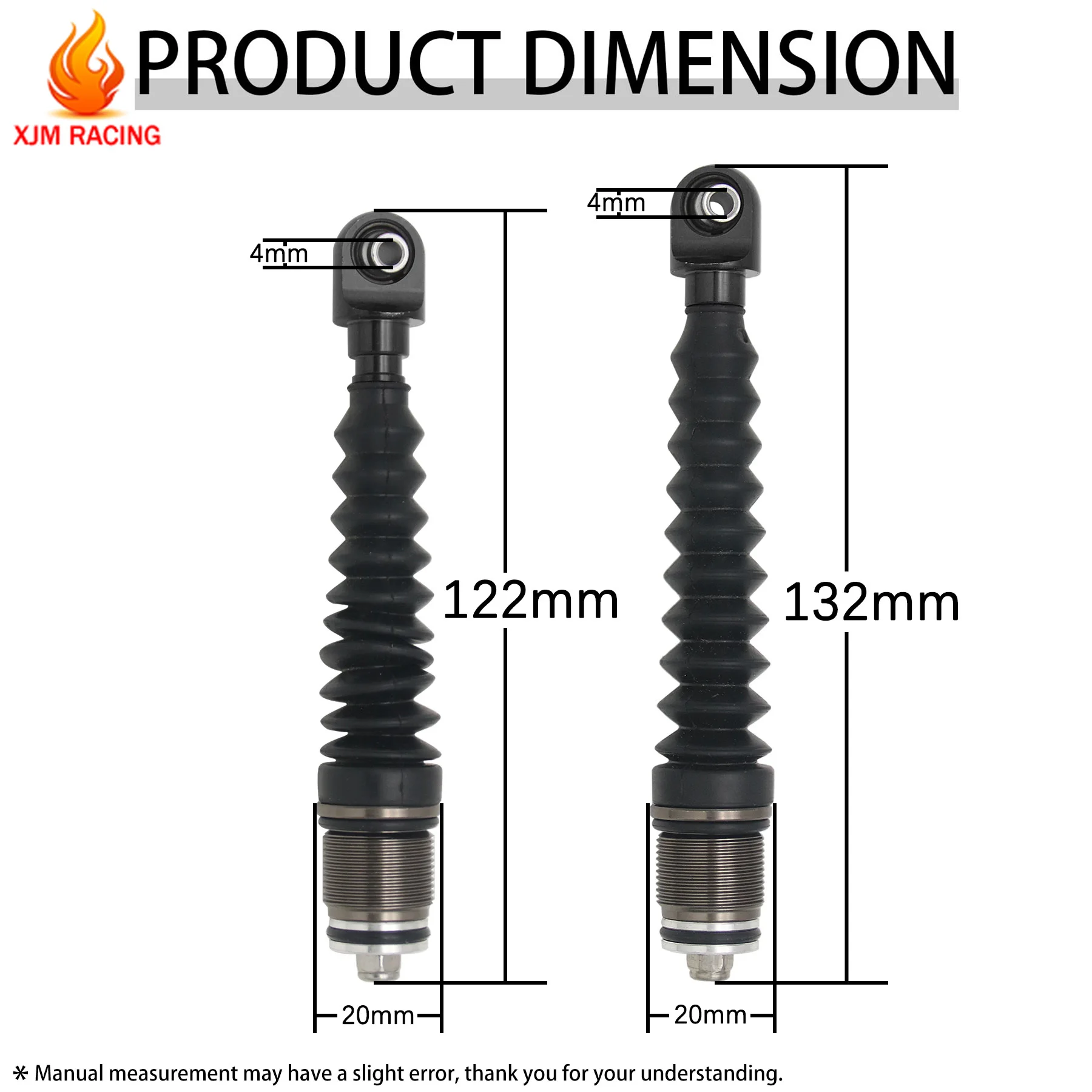 New 6mm Alloy Front or Rear Shock Absorber 2pc for 1/5 Hpi Rofun Rovan Kingmotor Baja 5B SS Parts