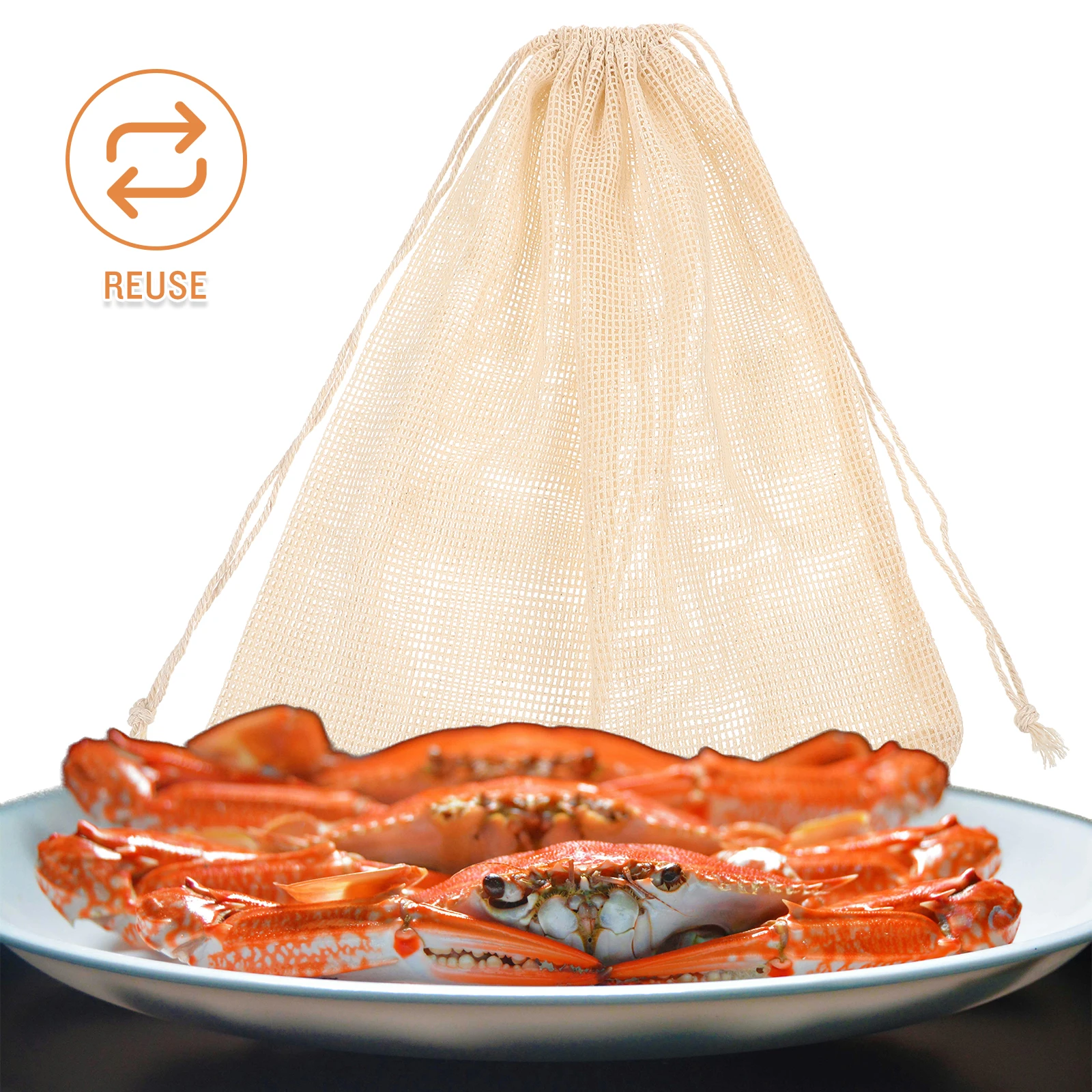

4 Pcs Seafood Boil Bags Cotton Thread Steaming Bags Pot Cooking Supplies Durable Sturdy for Crabs Lobsters Shrimp Meat