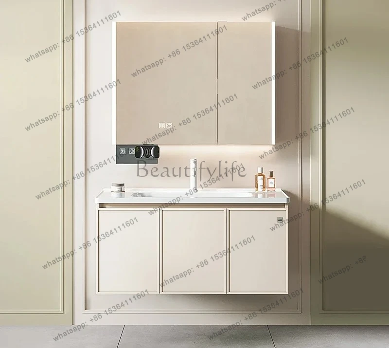 Cabinet Light Luxury Combination Ceramic Hand Wash Basin Washbasin Bathroom Cabinet Storage Locker Cabinet Furniture