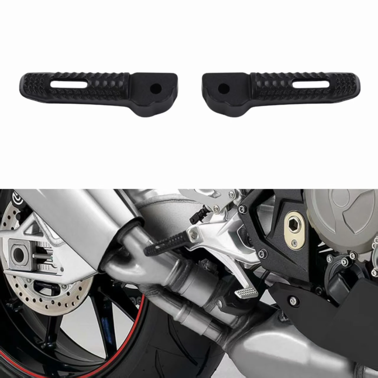 Sand Black Motorcycle Foot Pegs Passenger Rear Footrest For BMW HP4 S1000R S1000RR M1000RR R nineT R12 R1300GS 2023-2025