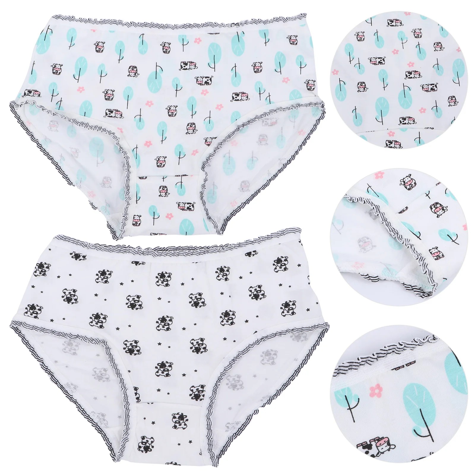 

2Pcs Cotton Underwear Women Girls Pure Cotton Panties Soft Stretchy Breathable Comfortable Briefs Women Underpants