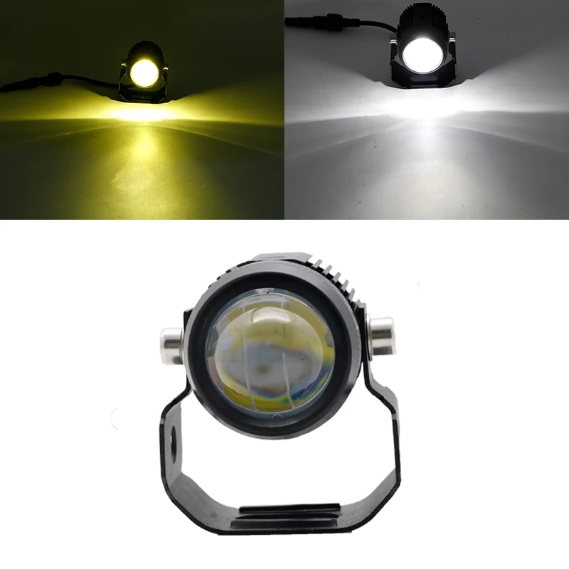 

Светодиодная фара для мотоцикла, мини-светильник для вождения, универсальные двухцветные прожекторы, мотоцикл, грузовик, прицеп, 0ff-road, аксессуары для мотоциклов