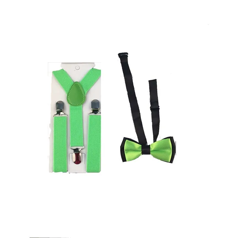 Children Necktie Kid 2Pcs Tie Suspenders Wedding Gift school Festive Clothing Accessories Prom Christmas MJ35