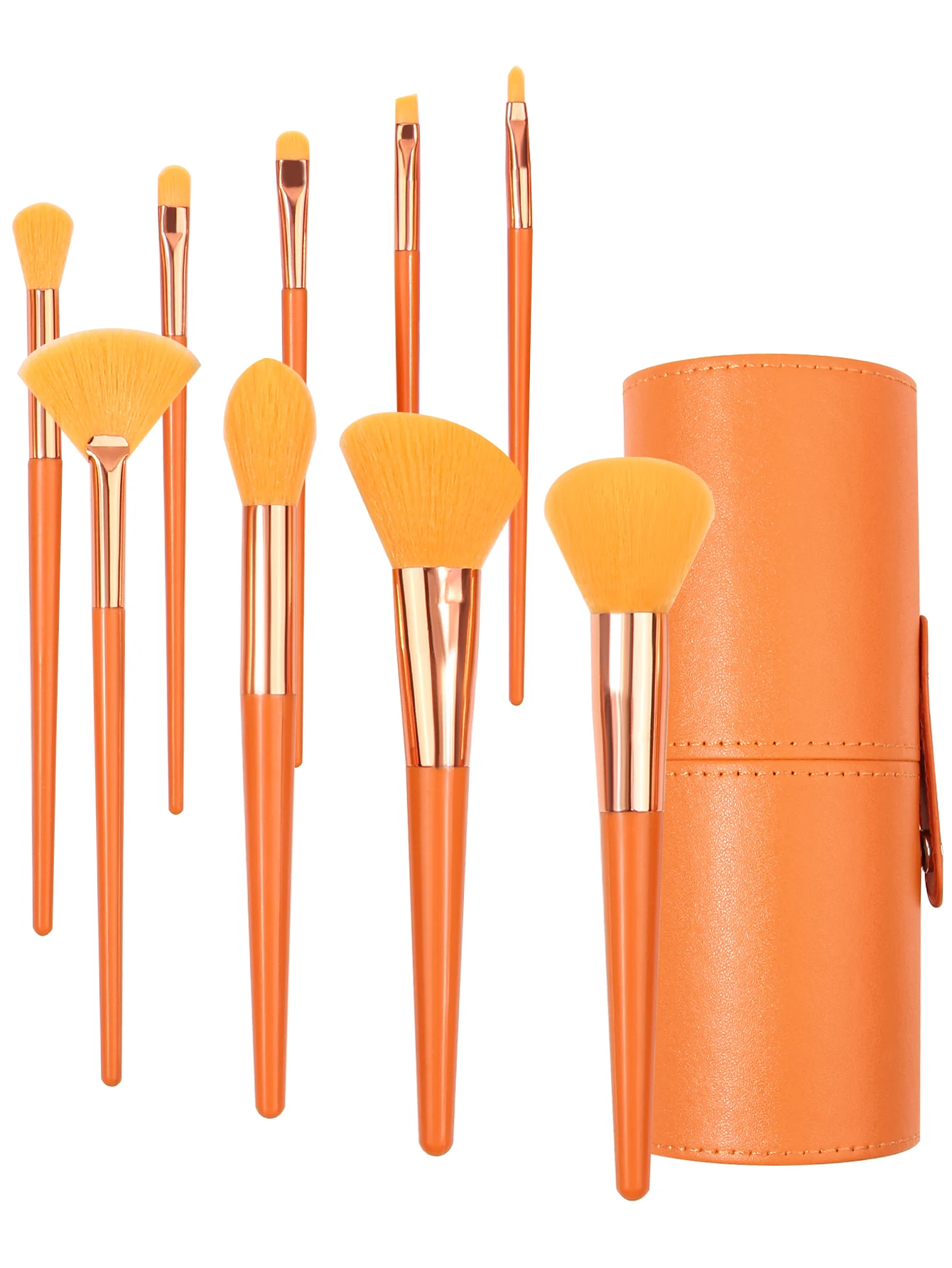 Set di pennelli per trucco arancione di alta qualità set di pennelli plus secchio portaoggetti coperchio antipolvere impermeabile kit per trucco multiuso portatile