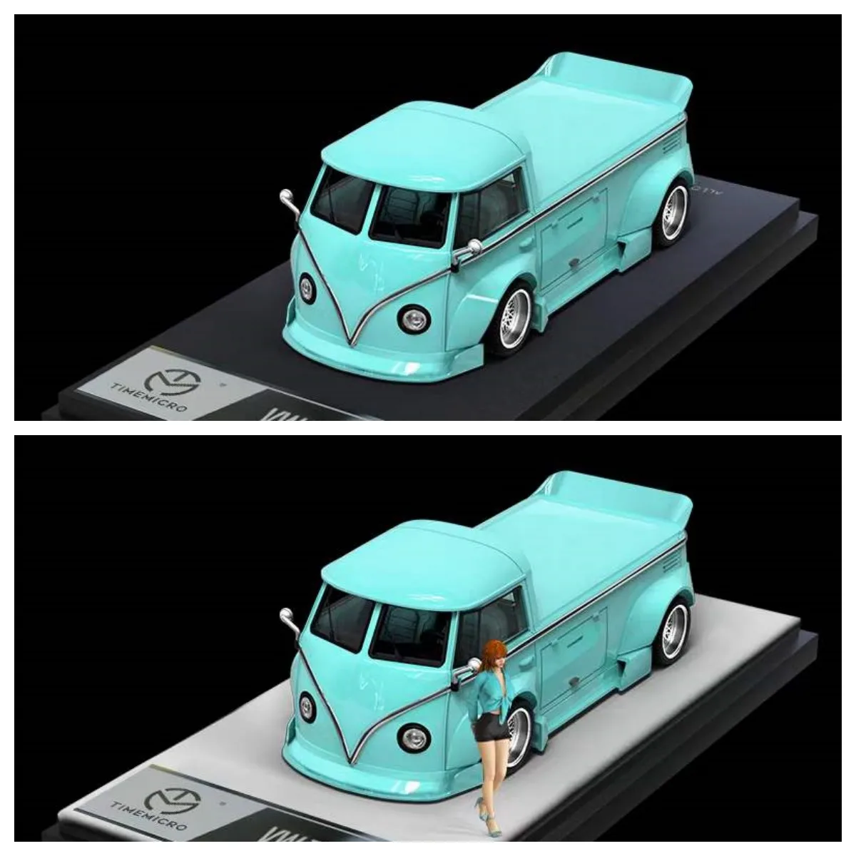 

TM Time Micro 1:64 T1 Wide Body Pickup Tiffany Blue Diecast Model Car