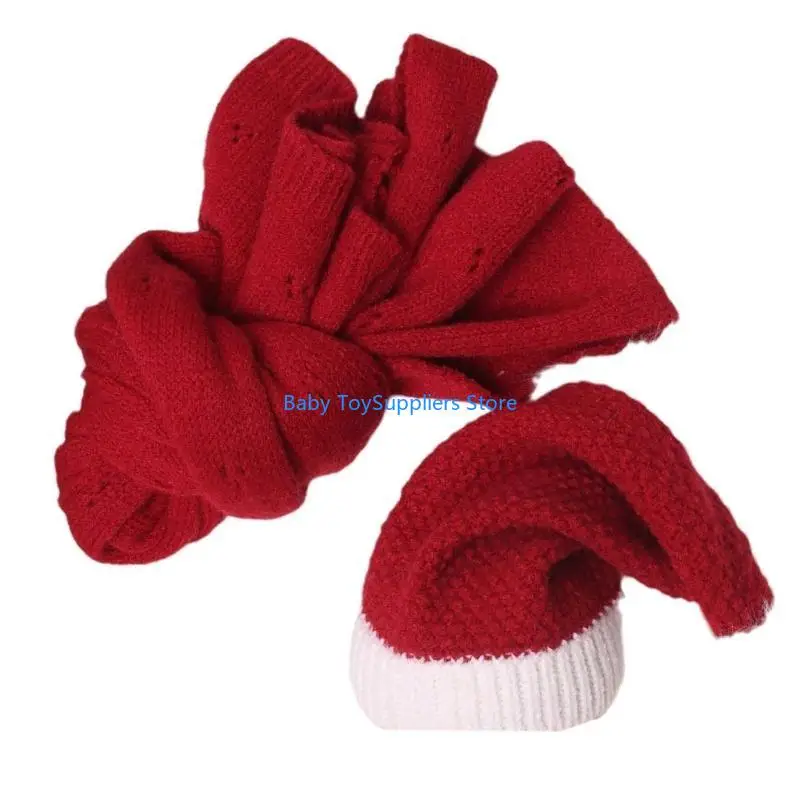 

R1WF Рождественский новорожденный фотосессия набор для шляпы и обертывания фото и обмотки