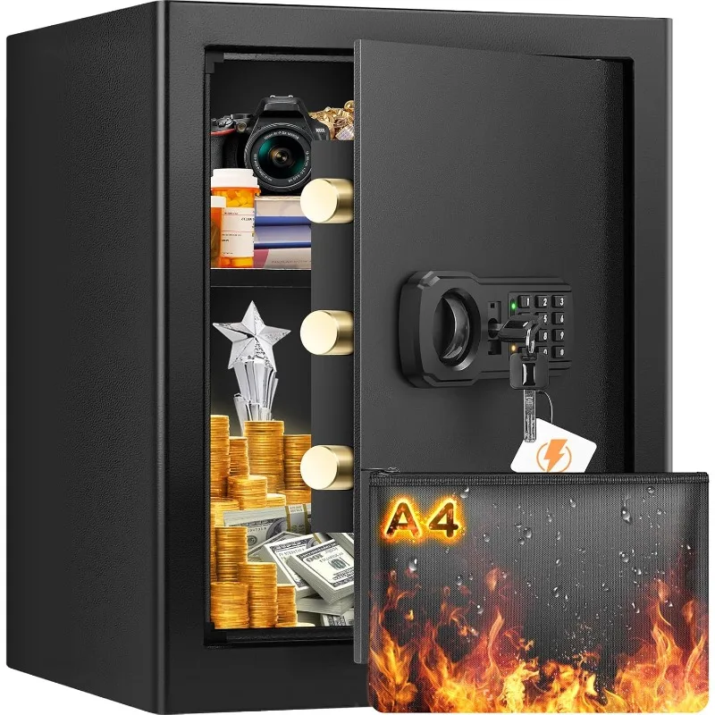 

2.8 Cu ft Large Fireproof Safe Box,Digital Home Security Safe with Programmable Keypad and Removable Shelf,Fireproof Waterproof