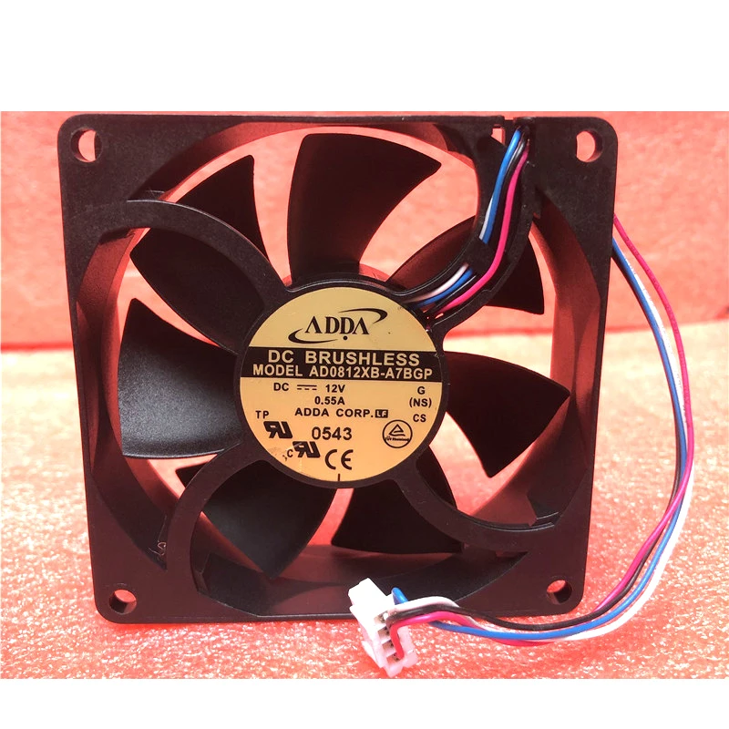 

Original ADDA 8025 AD0812XB-A7BGP 12V 0.55A 8CM 4-wire large air volume cooling fan air blower