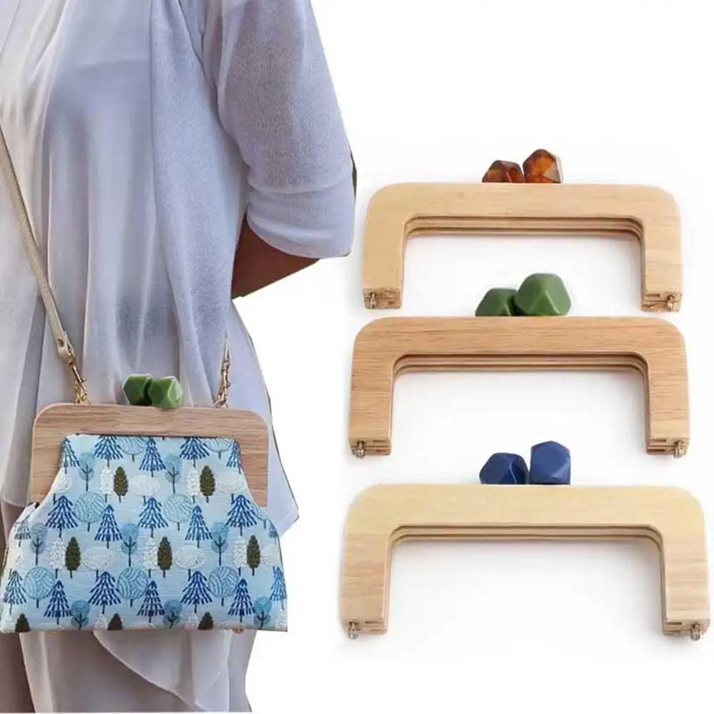 バッグ木製ハンドル木製バッグ留め具キス留め金財布フレームハンドルネジ付きクロスボディバッグキスロックハンドル金具アクセサリー