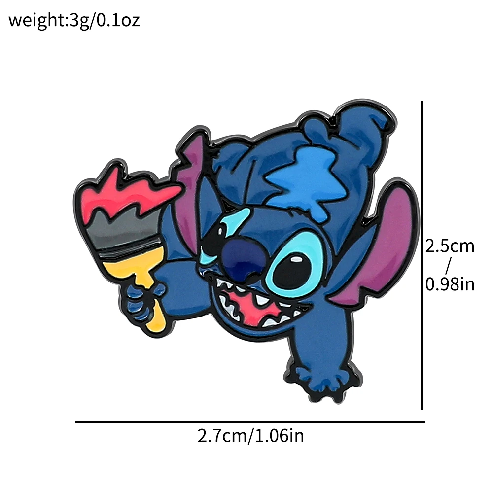 Disney Lilo & Stitch Enamel Pin Cute Cartoon Action Stitch Metal Badge Brooch Clothing Backpack Lapel Pin Kawaii Jewelry Accesso