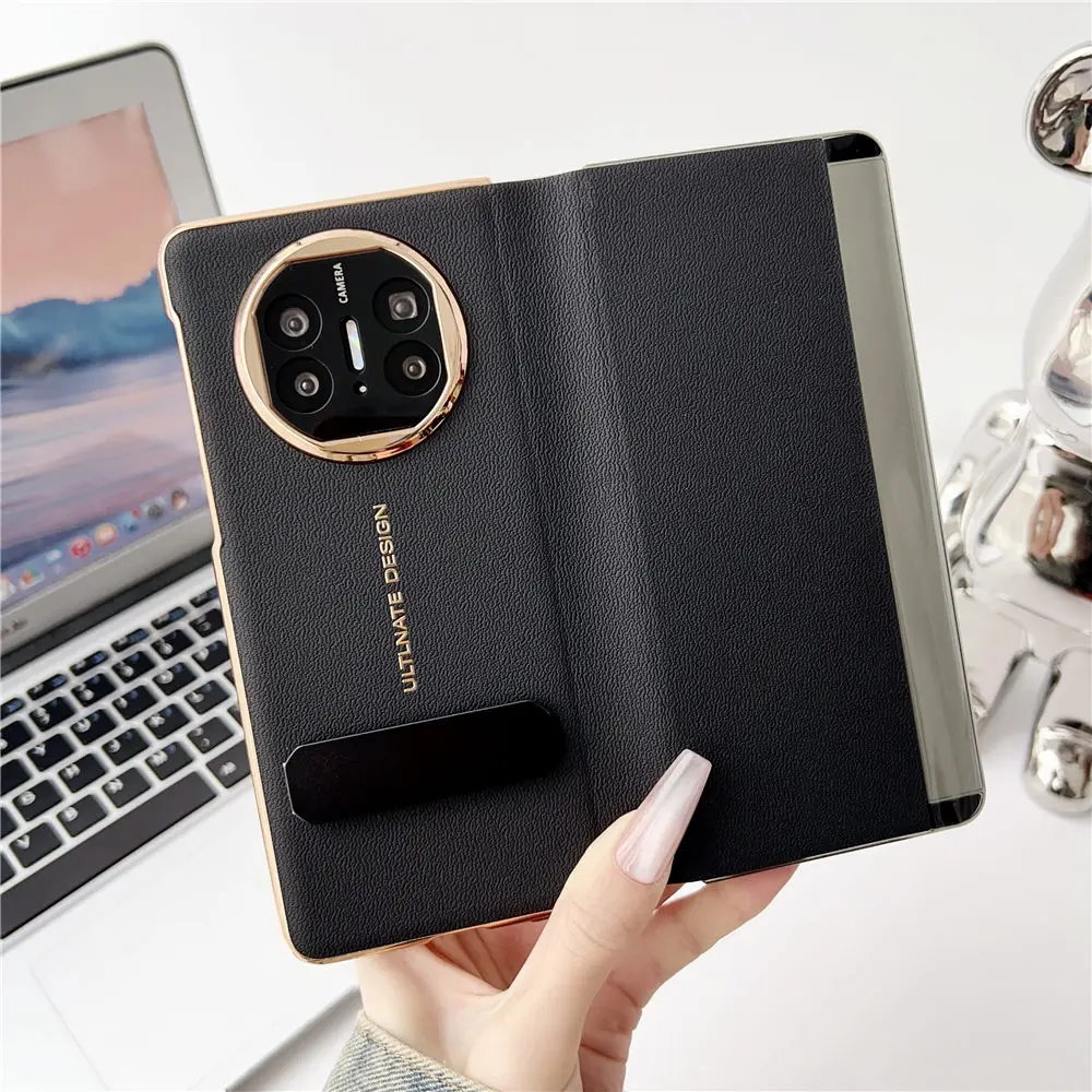 

Genuine Cowhide Leather Napa Flip Case for Huawei Mate X5 Window View Cover