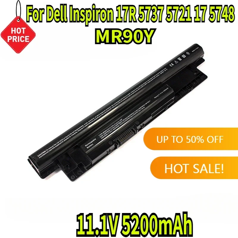 

11.1V 5200mAh MR90Y Laptop Battery XCMRD For Dell Inspiron 17R 5737 5721 17 5748 3721 15R 5537 5535 5521 14R 5437 3421 5421 14