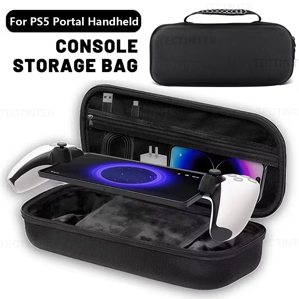 Estojo portátil de EVA para console de jogos portátil PS5, bolsa protetora à prova de choque para acessórios de jogos Sony PlayStation Portal