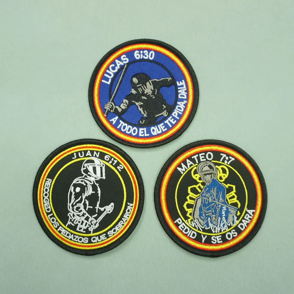 LUCAS JUAN MATEO embroidered patches with sew on and hook backing For clothing