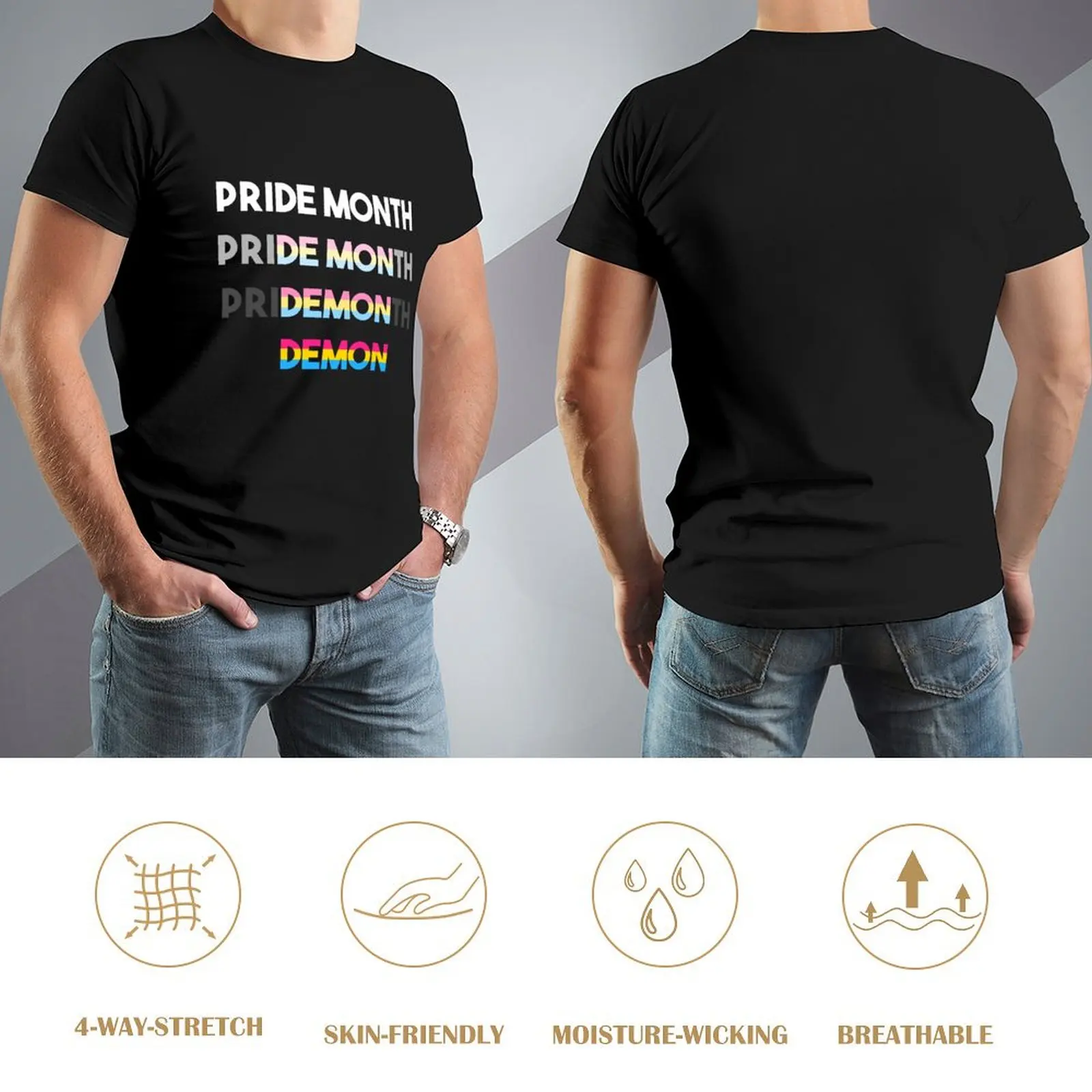 Pan Pride Demon T-Shirt tees shirts graphic tees black t-shirts for men image 4
