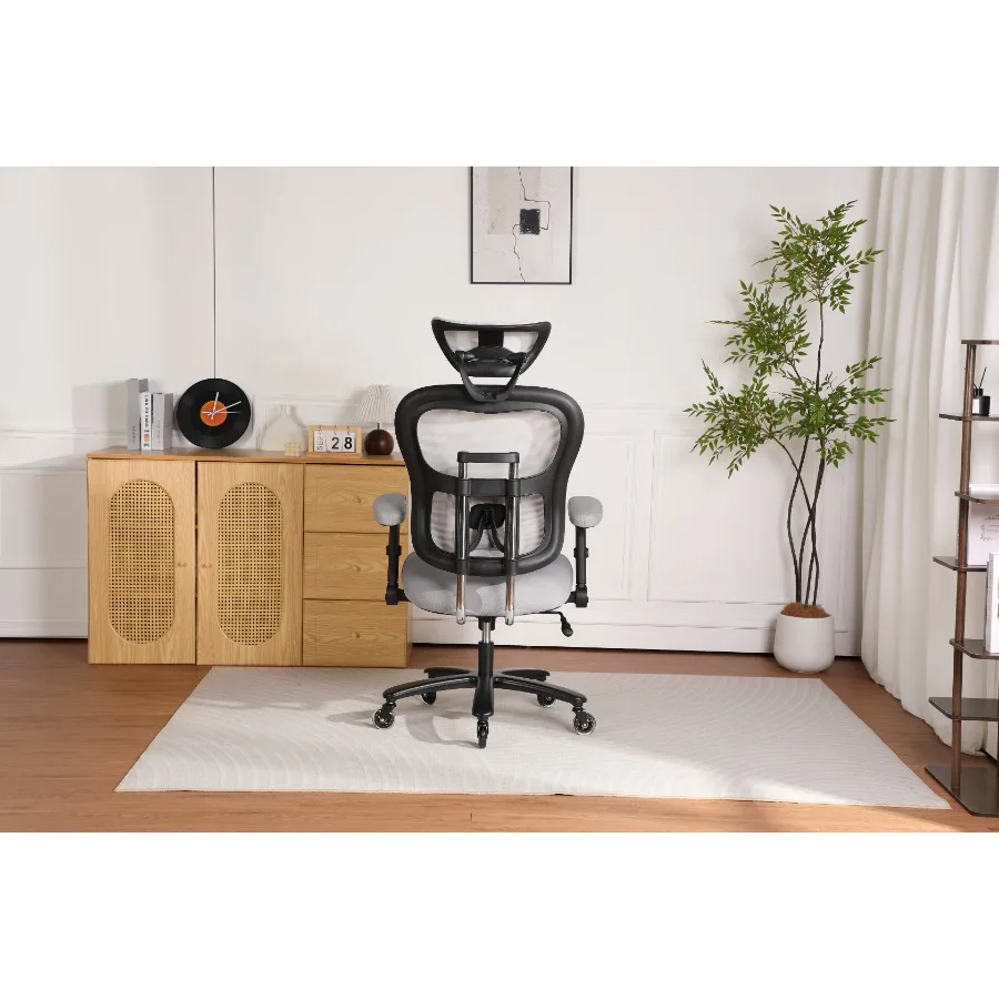 500LBS Big And Tall Office Chair Mesh Breathable, Gaming Chair With Adjustable Backrest Height and Headrest Angle and Adaptive