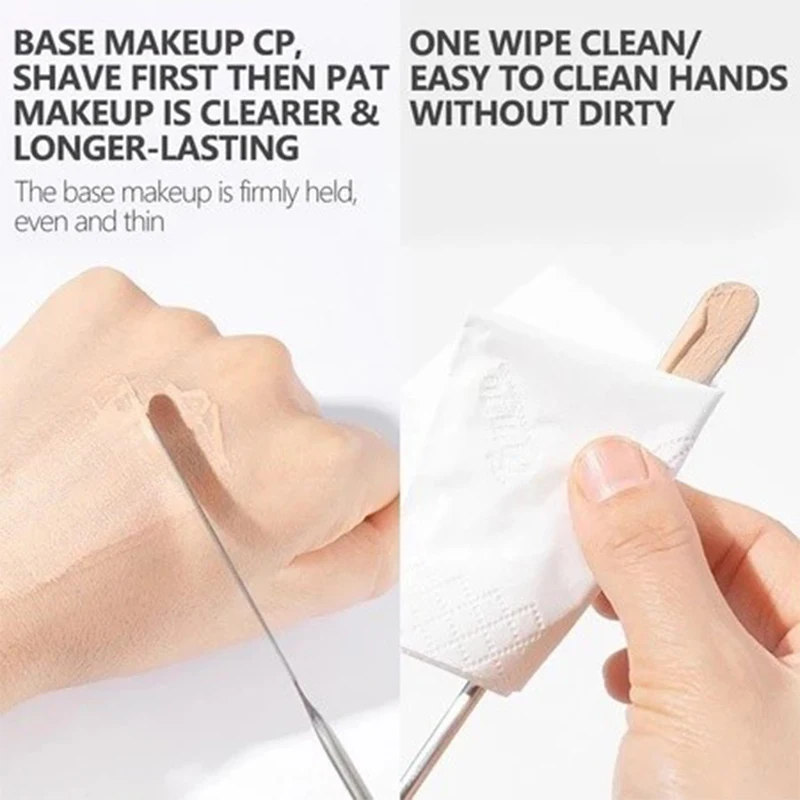 Paleta do mieszania podkładu, szminki i cieni do powiek ze stali nierdzewnej z szpatułką do makijażu 2028