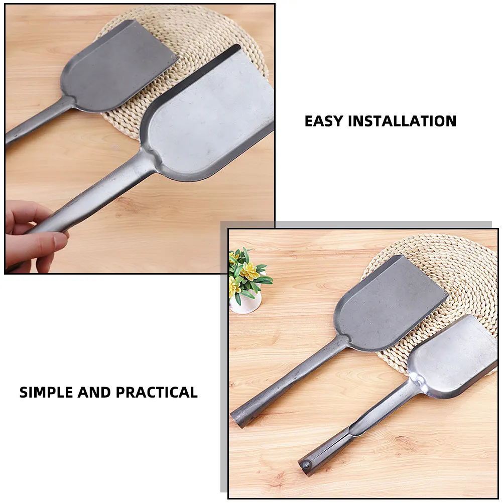 

2 шт. серых лопаток с длинной ручкой, многофункциональный инструмент для чистки печей, для уборки углей, золы, грунта, мусора, металлическая лопата для камина