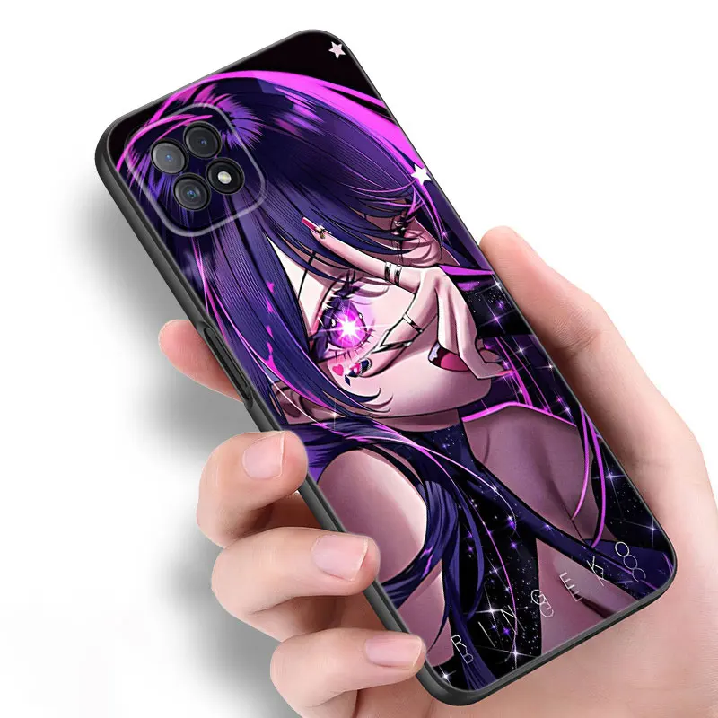 Anime Oshi no Ko Hoshino Ai Silicone Phone Case For OPPO Reno 10 11 Pro A55 A57 A58 A72 A74 4G A98 5G A15 A16 A17 A38 A54 A94