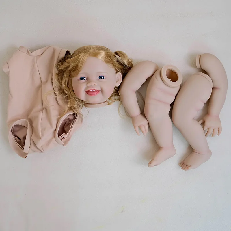 24 inch Devi levensechte herboren poppenset geschilderde kit Onvoltooide poponderdelen met handwortelhaar
