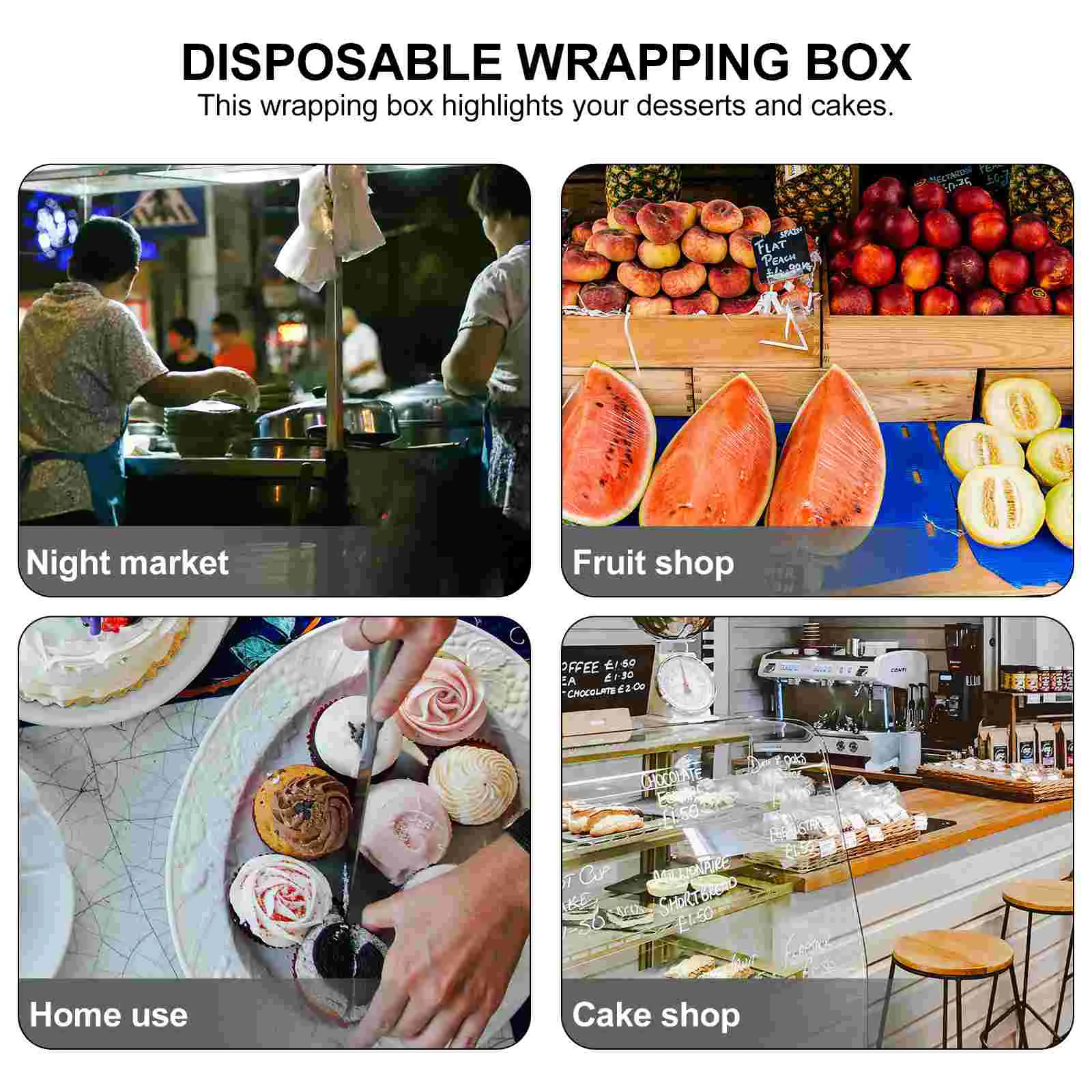 25pcs Disposable Dessert Packing Box Cake Box Transparent Dessert Packaging Box Food Wrapping Box Cake Wrapping Box